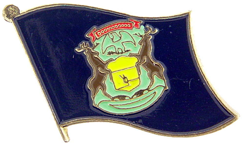 USA STATES, MICHIGAN Flag - Original Artwork, Expertly Designed PIN - 1"