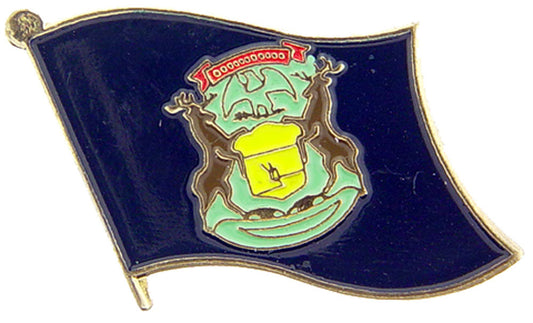 USA STATES, MICHIGAN Flag - Original Artwork, Expertly Designed PIN - 1"