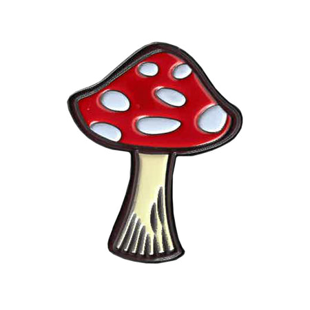 MAGIC MUSHROOM PIN - Extra Thick Raised Epoxy Resin Shiny Backpack Enamel Lapel Pin - 1.25" x 1"