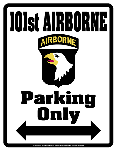 Parking Only Sign - 101st AIRBORNE - Laminated - Individual Package - 8.5" x 11"