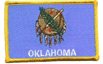 Oklahoma iron-on embroidered patch