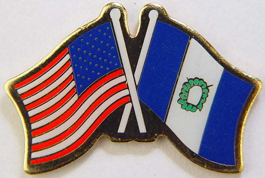 INTERNATIONAL, USA & GUATEMALA Cross Flags - Original Artwork, Expertly Designed PIN - 1.125"