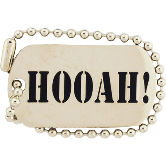 U.S. ARMY, ARMY HOOAH! "DOG TAG" - Original Artwork, Expertly Designed PIN - 1.25"