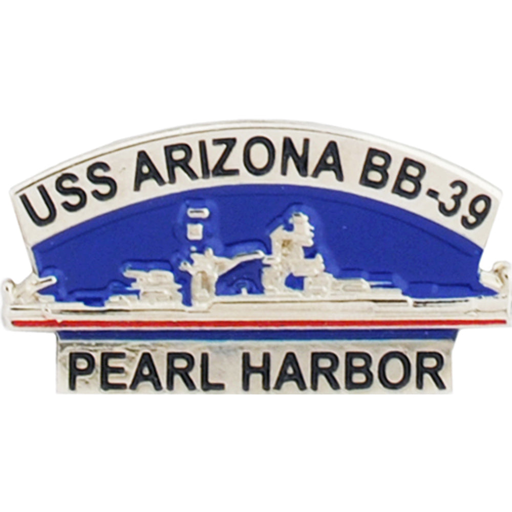 U.S. NAVY, PEARL HARBOR USS ARIZONA BB-39 - Original Artwork, Expertly Designed PIN - 1.25"