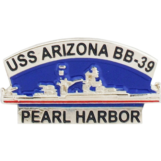 U.S. NAVY, PEARL HARBOR USS ARIZONA BB-39 - Original Artwork, Expertly Designed PIN - 1.25"