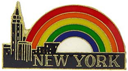 USA STATES, NEW YORK CITY & RAINBOW - Original Artwork, Expertly Designed PIN - 1"