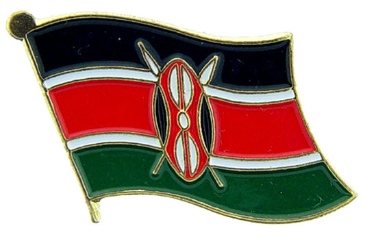 INTERNATIONAL FLAG "KENYA" PIN - Officially Licensed Patriotic Kenya Flag Logo Orignal Artwork Expertly Designed PIN, 1"