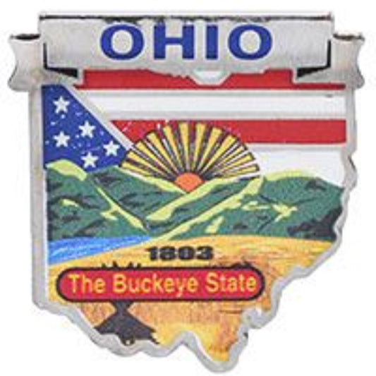 USA STATES, OHIO Map - Original Artwork, Expertly Designed PIN - 1"