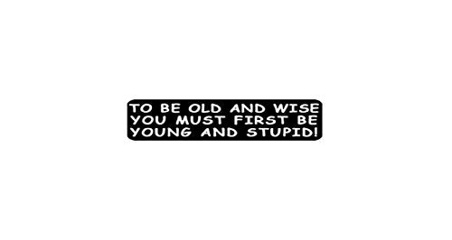 To Be Old and Wise Motorcycle Helmet Stickers - Novelty Artwork Decals, 4" x 1"