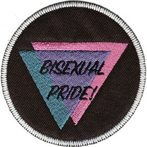 Bisexual Pride, LGBTQ Artwork Embroidered Iron On Patches, 3" x 3" Sew On Patch