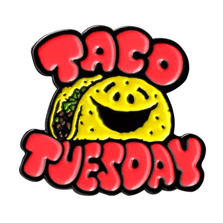 TACO TUESDAY ENAMEL PIN - Mexican Food Taco Lover - Backpack Enamel Lapel Pin - 1.25"