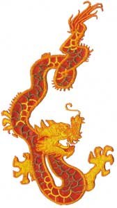 ORANGE DRAGON, Officially Licensed, Iron-On / Sew-On, Embroidered PATCH