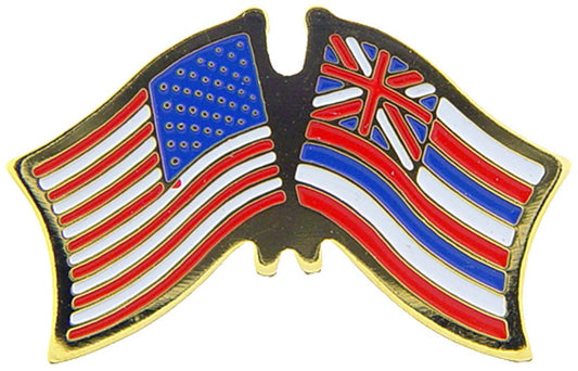 USA STATES, USA & HAWAII Cross Flags - Original Artwork, Expertly Designed PIN - 1.125"