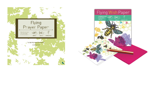 Flying Wish Paper Combo Set, 1 x Spring Prayer, Large Kit + 1 x Just Bee, Mini Kit - Write it, Light it & Watch it Fly - (2 x Sets)