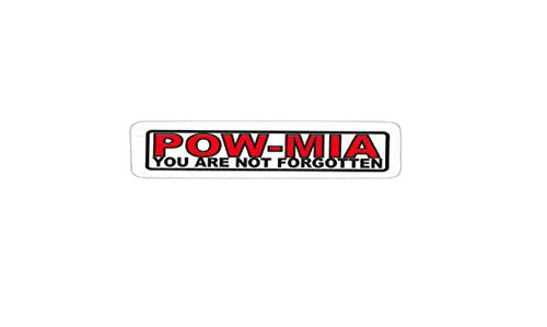 POW-MIA Motorcycle Helmet Stickers - Novelty Artwork Biker Decals, 4" x 1"