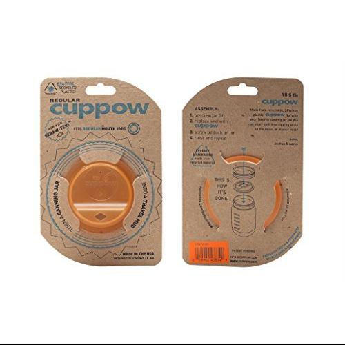 Cuppow Canning Jar Drinking Lid - Regular Mouth - Orange