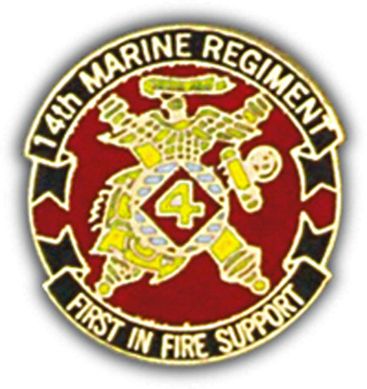 U.S. MARINES, Marines 14th Regiment - Original Artwork, Expertly Designed PIN - 1"