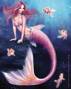 RACHEL ANDERSON, Aurelia Mermaid DECAL - Licensed Original Artwork STICKER, 4" x 5"