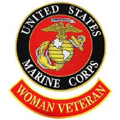 UNITED STATES MARINE CORPS, Woman Veteran - Iron On Patch - 12"