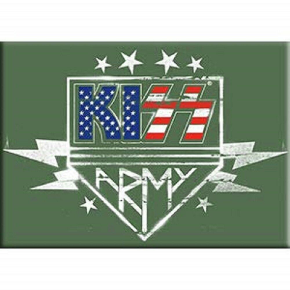 KISS, Army Chalkboard - Licensed Original Artwork, Refrigerator MAGNET, 2.5" X 3.5"