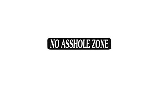 No A$$hole Zone Motorcycle Helmet Stickers - Novelty Artwork Decals, 4" x 1"