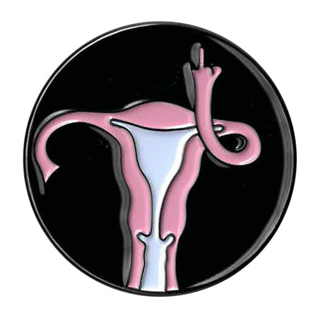 SCARY UTERUS PIN - Matt Stewart Art's Extra Thick Raised Epoxy Resin Shiny Backpack Enamel Lapel Pin - 1.5"
