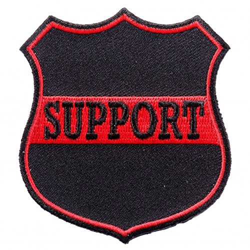 SUPPORT RED, PATCH - Support Red High Thread Iron-On Heat Sealed Backing Sew-On Biker's Patch - 3" x 3"