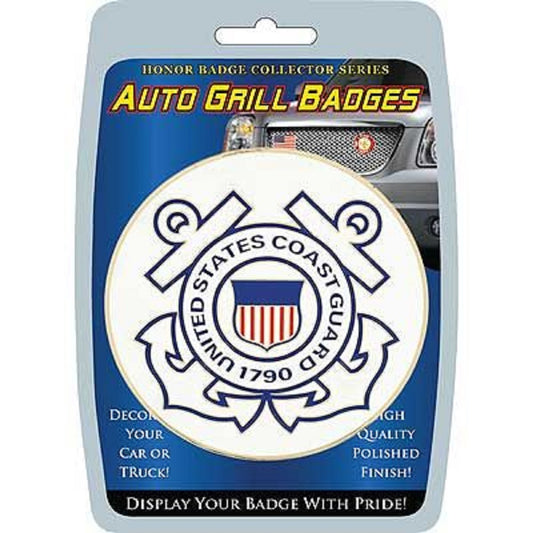 UNITED STATES COAST GUARD 1790 - High Quality Polished Finish, Weatherproof Car Auto Grill Honor Badge - 3"