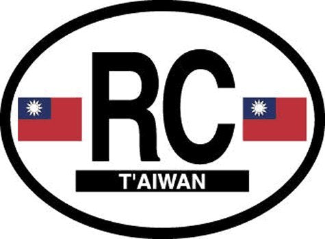 Taiwan oval decal for auto, truck or boat