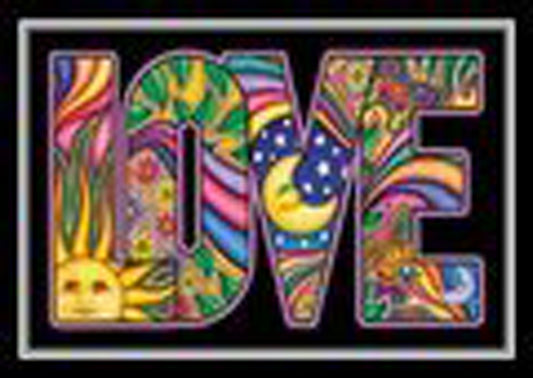2 x Dan Morris Love Word Postcard - 6'' x 4''