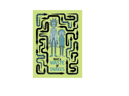 RICK & MORTY MAGNET - Officially Licensed WHAT A WASTE OF SNAKES Artwork Decorative Refrigerator Magnet - 2.5" x 3.5"