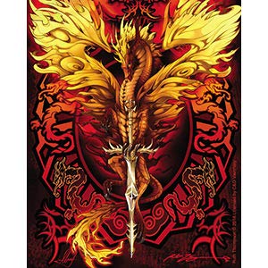 RUTH THOMPSON, Dragonsword Flameblade STICKER - Licensed Original Artwork DECAL, 4" x 5"