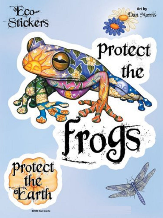 Protect the Frogs - Dan Morris, Waterproof Vinyl Sticker DECAL for Car Bumper Skateboard Laptop Luggage - 6'' x 8''