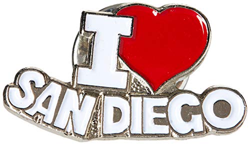 US STATES PIN, CALIFORNIA I HEART SAN DIEGO - Novelty Patriotic Enamel Lapel PIN - 1"