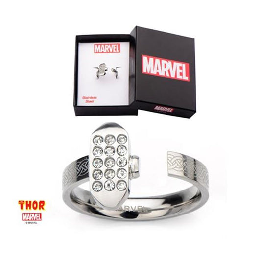 Thor Hammer - Stainless Steel Officially Licensed Womens Ring, Size - 7