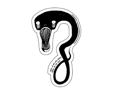 WHEN WE ALL FALL ASLEEP WHERE DO WE GO STICKER - Officially Licensed Fang Creature Billie Original Artwork Decal STICKER