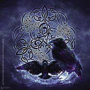 BRIGID ASHWOOD, Celtic Raven STICKER - Licensed Original Artwork DECAL, 4" x 4"