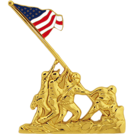 U.S. MARINES, USMC IWO JIMA EMBLEM Large - Original Artwork, Expertly Designed PIN - 2"