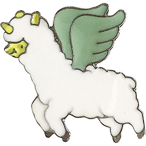 Unicorns Uni - Llama With Wings, Artwork PIN - 3D Rubber & Embossed Metal Lapel Pins - 1"