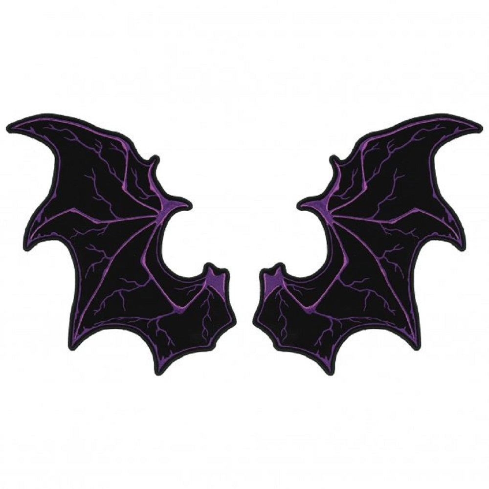 BAT WINGS LARGE PATCH - Swallowtail Butterfly Design, High Thread Iron-On Heat Sealed Backing / Sew-On PATCH - 7" x 11"