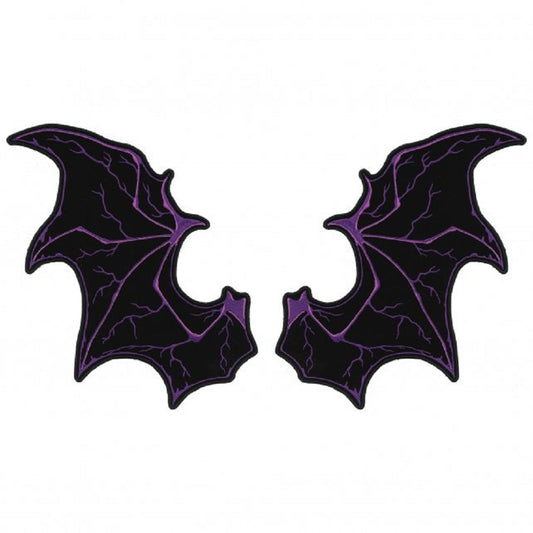 BAT WINGS LARGE PATCH - Swallowtail Butterfly Design, High Thread Iron-On Heat Sealed Backing / Sew-On PATCH - 7" x 11"
