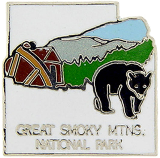USA STATES, National Park SMOKY MTNS - Original Artwork, Expertly Designed PIN - 1"