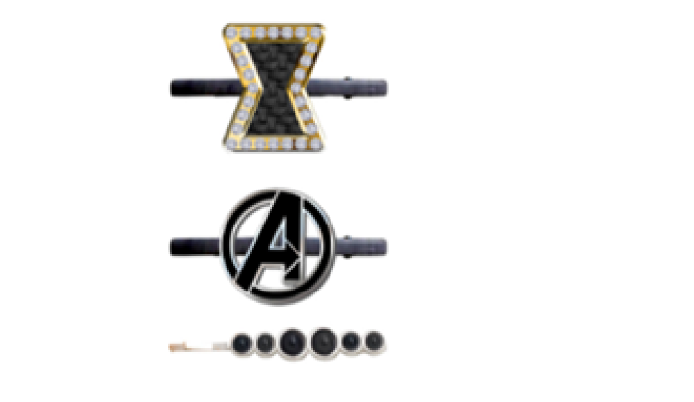 BLACK WIDOW HAIR CLIP SET - Avengers Officially Licensed Marvel's Movie Black Widow Logo Hair Clip Set
