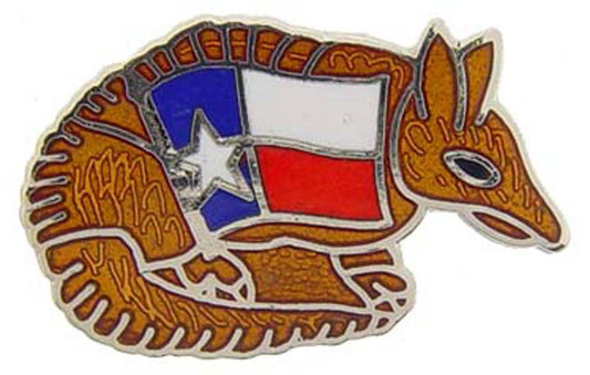 US STATES PIN, TEXAS ARMADILLO - Novelty Patriotic Enamel Lapel PIN - 1"