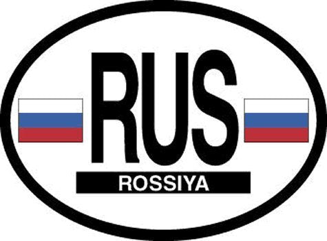 Russia oval decal for auto, truck or boat