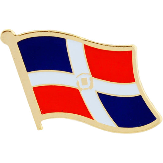 INTERNATIONAL, DOMINICAN REP Flag - Original Artwork, Expertly Designed PIN - 1"