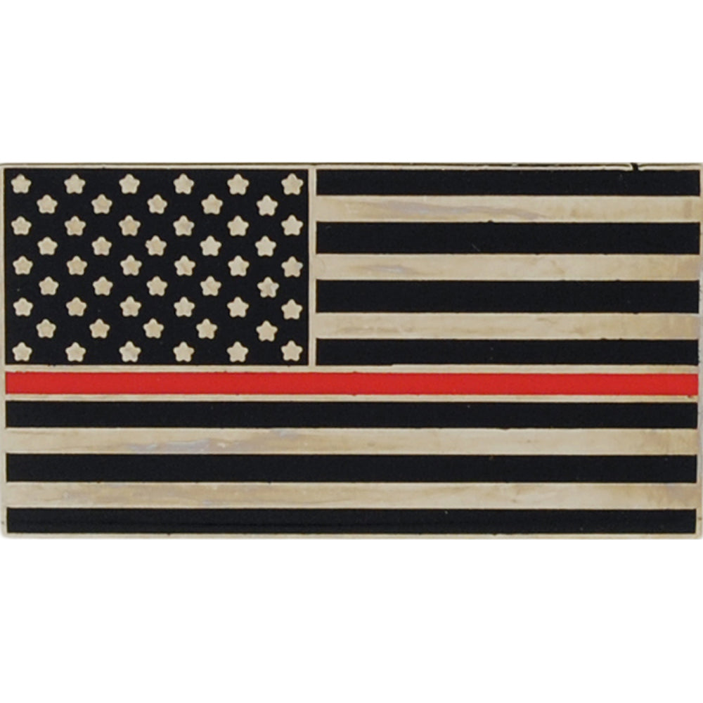 FIRE & EMS, RED LINE HONOR FLAG - Original Artwork, Expertly Designed PIN - 1.125"