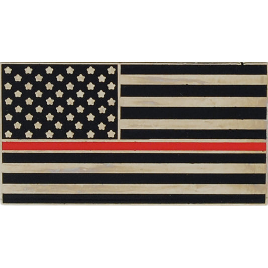 FIRE & EMS, RED LINE HONOR FLAG - Original Artwork, Expertly Designed PIN - 1.125"