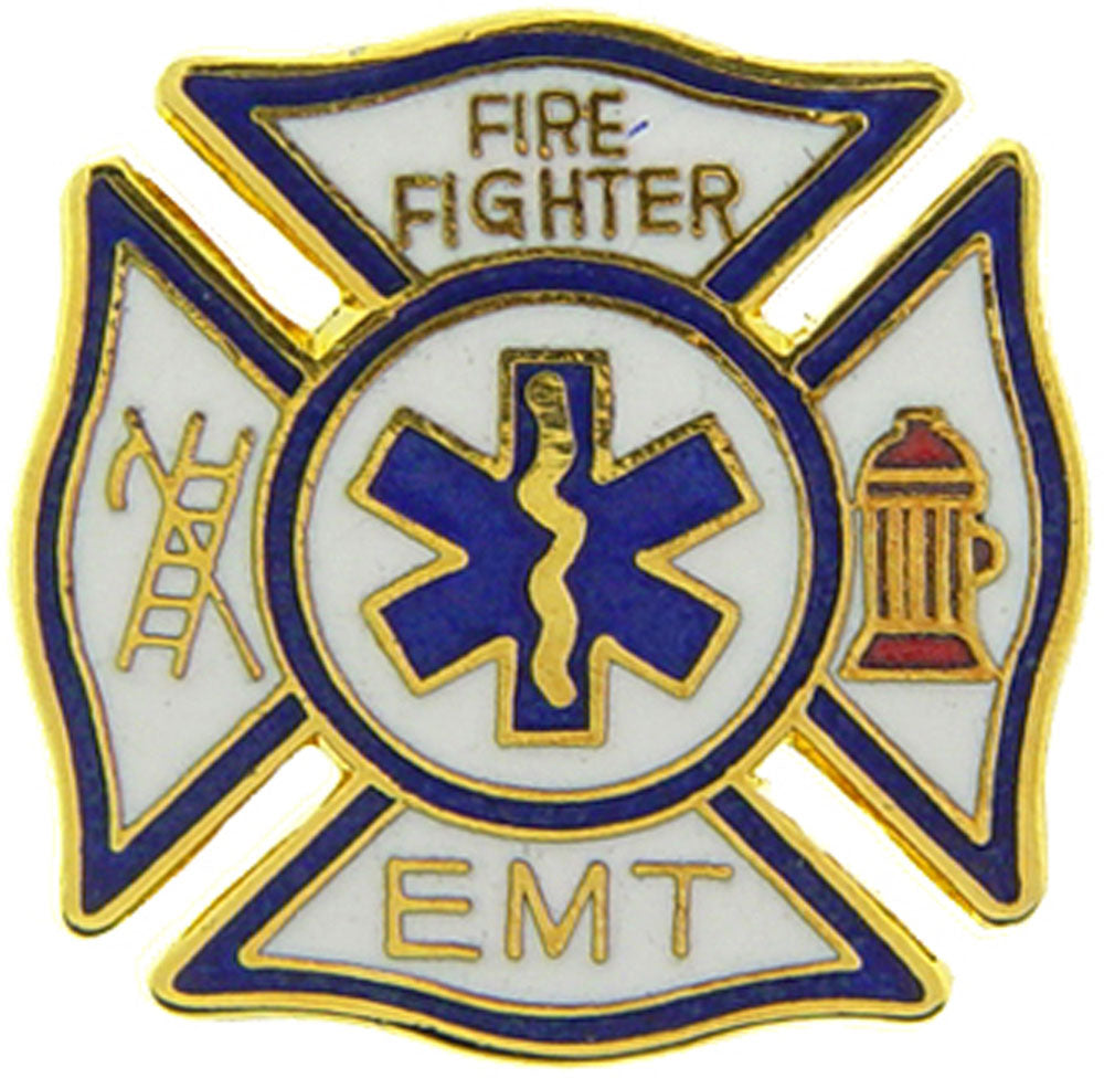 FIRE & EMS, Fire Fighter & EMT - Original Artwork, Expertly Designed PIN - 1"