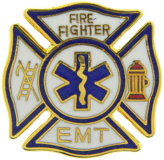 FIRE & EMS, Fire Fighter & EMT - Original Artwork, Expertly Designed PIN - 1"